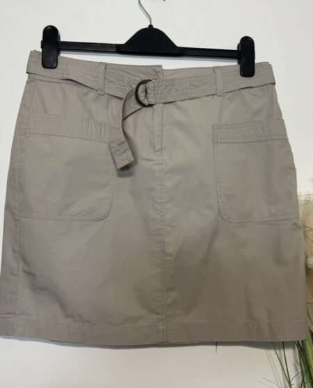 Dorothy Perkins Taupe Straight Fit Mini Skirt With Belt Pockets Size 10