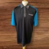 Dunlop Golf Polo Shirt Black/Royal Blue Motif Front/back/collar Size L