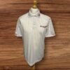 Dunlop White Golf Polo Shirt With Red Detail Collared Short Sleeve Size L