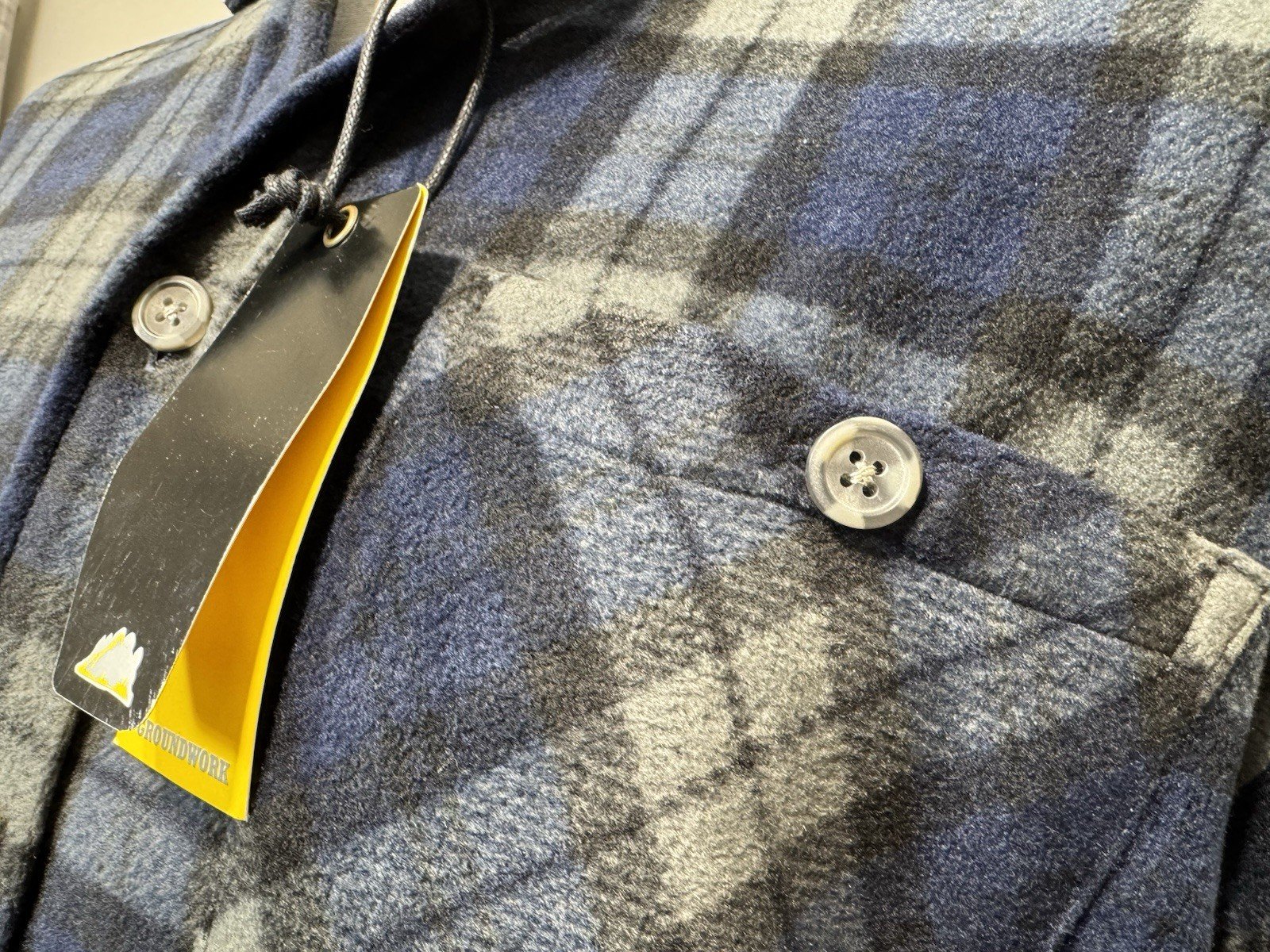 Groundwork Check Button Through Over Shirt Size 2XL