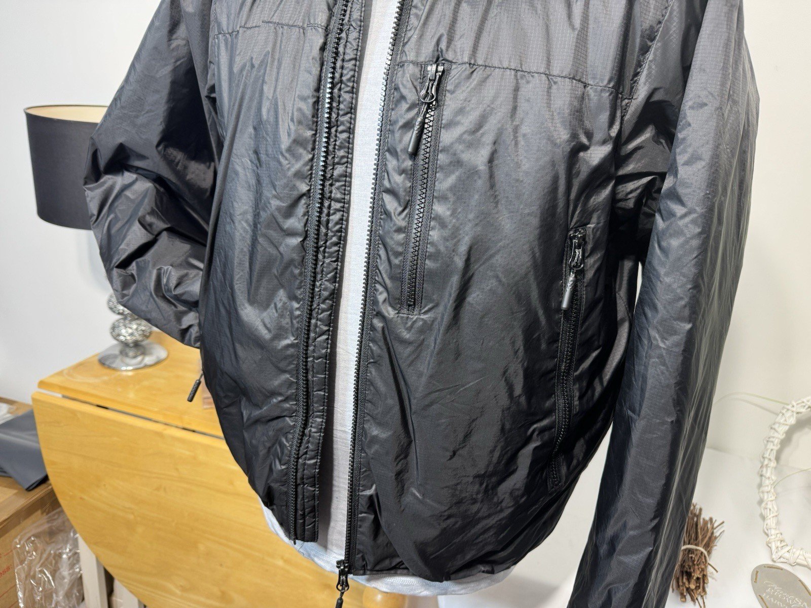 H&M Black Lined Full Zip High Neck Bomber Jacket Size S