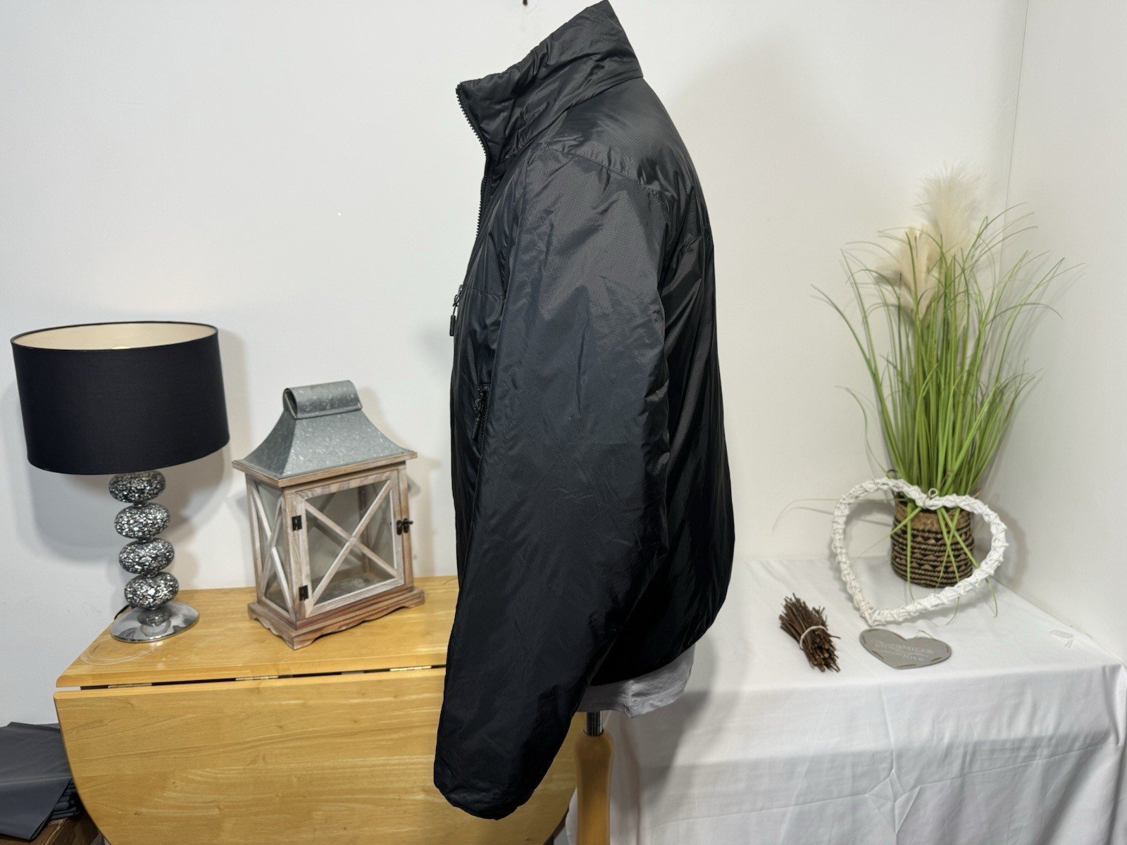 H&M Black Lined Full Zip High Neck Bomber Jacket Size S