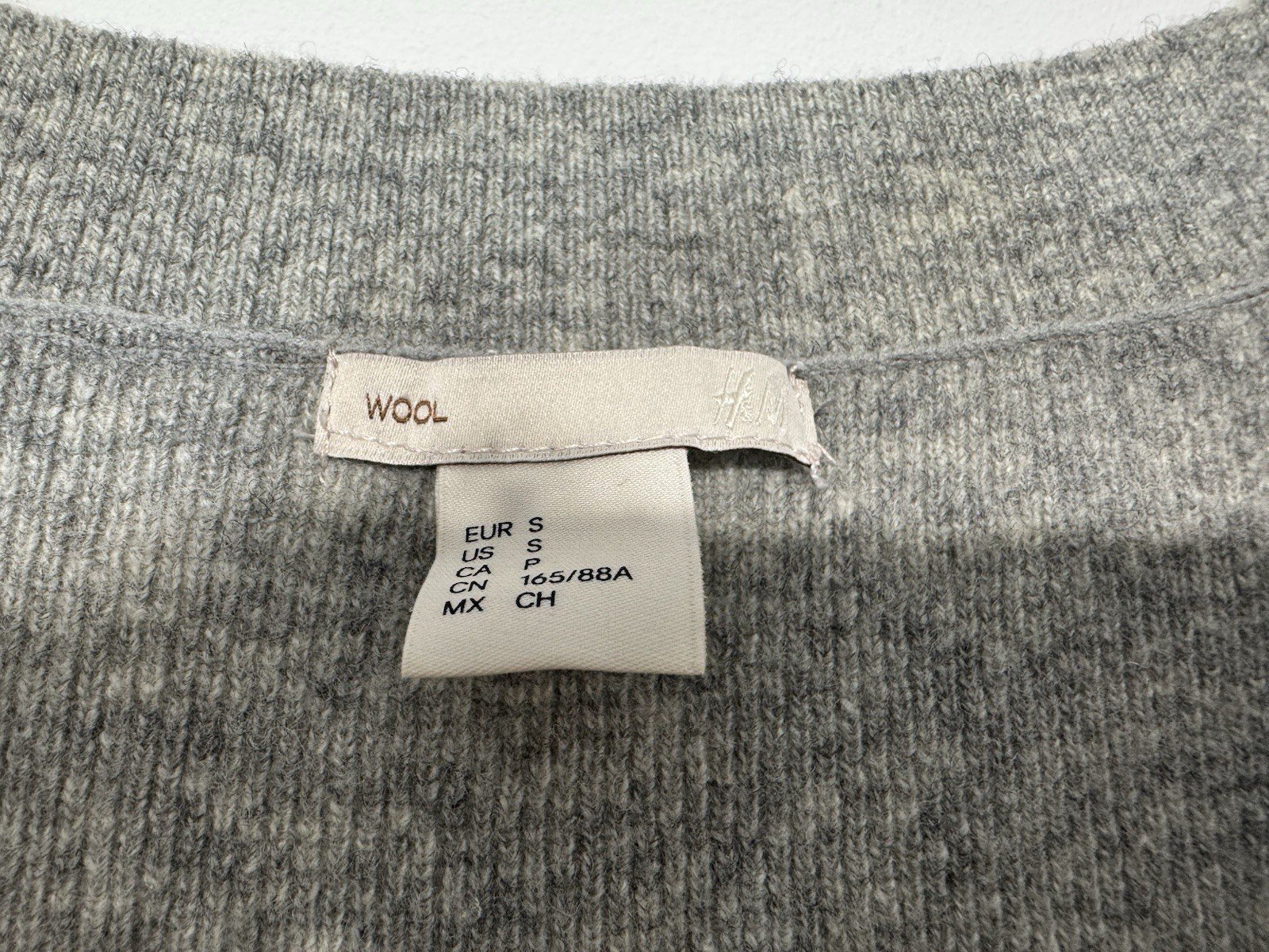 H&M Heather Grey Pure Wool V-Neck Long Jumper Dress Size S