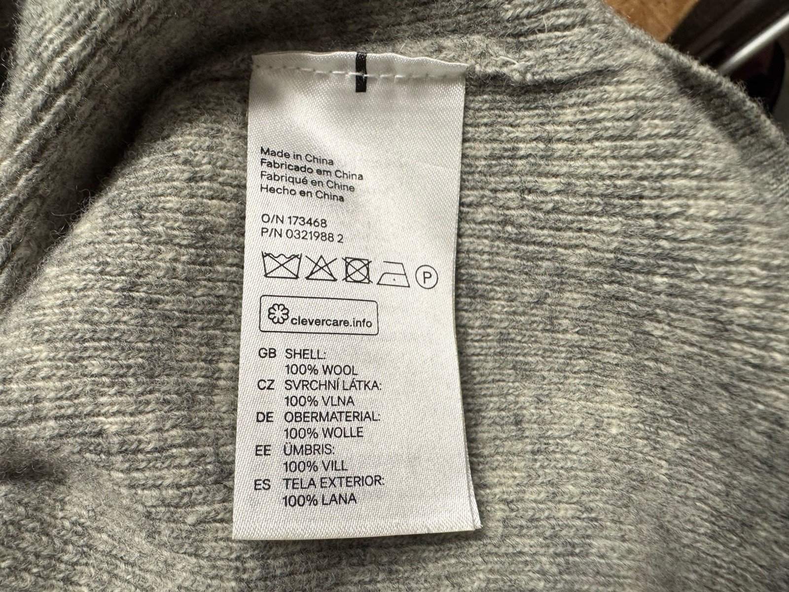 H&M Heather Grey Pure Wool V-Neck Long Jumper Dress Size S