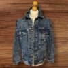 Illusive London Distressed Ripped Dark Blue Denim Jacket Size S
