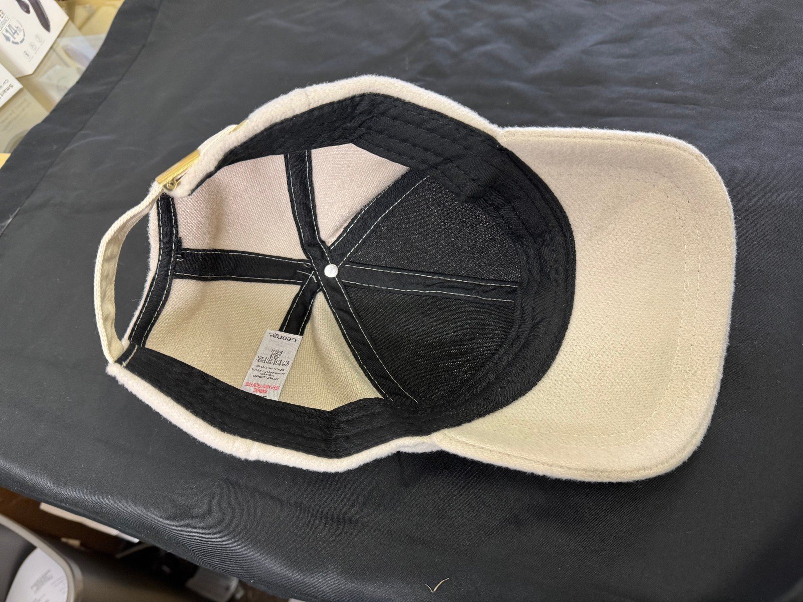 Ivory Fleece Adjustable Snapback Cap One Size