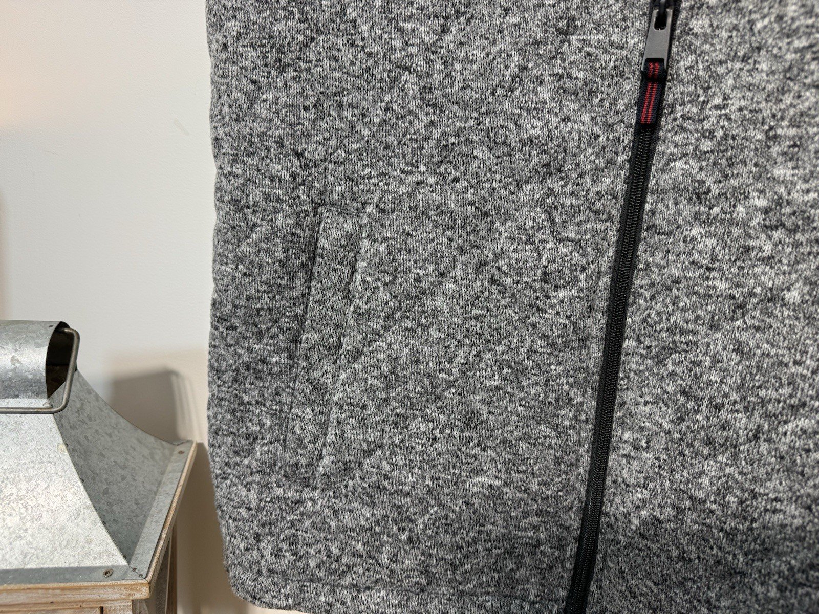 Maine Grey Fleck Lined Full Zip High Collar Gilet Size M