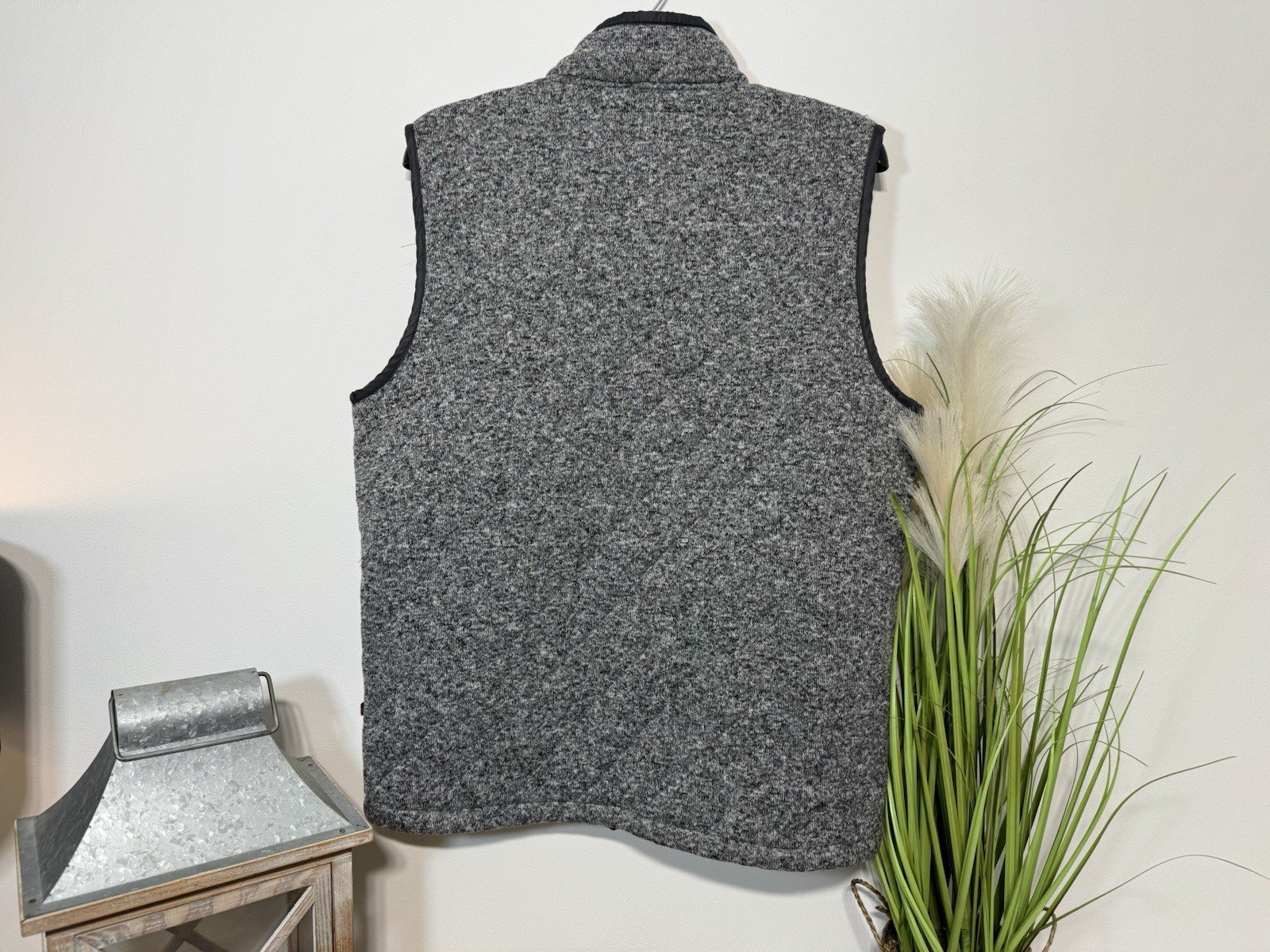 Maine Grey Fleck Lined Full Zip High Collar Gilet Size M