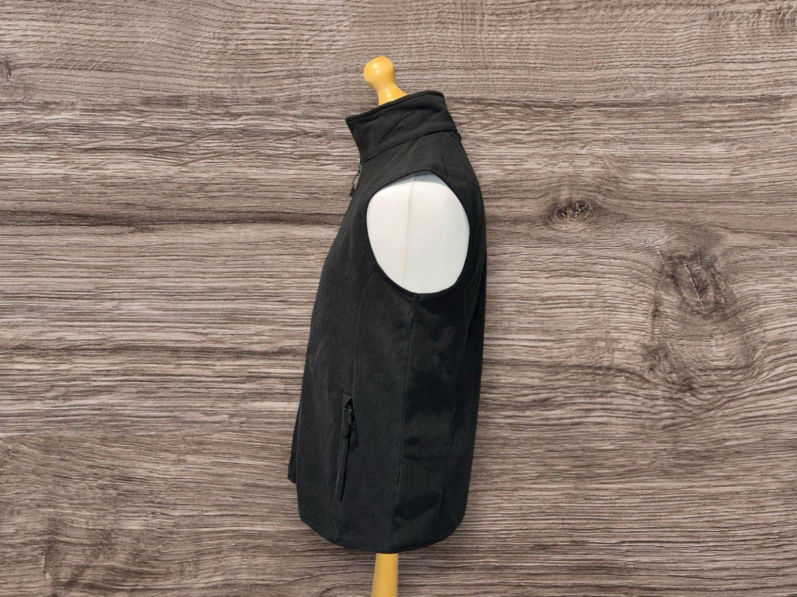 Mountain Warehouse Black Fleece Gilet Stand Up Collar Zip Pockets M