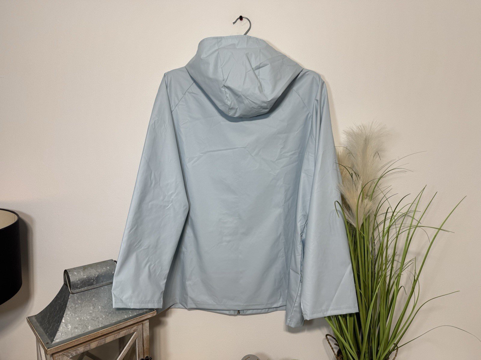 Nathalie Anderson Ice Blue Showerproof Hooded Jacket Size L