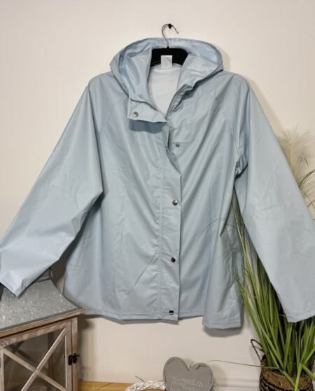 Nathalie Anderson Ice Blue Showerproof Hooded Jacket Size L