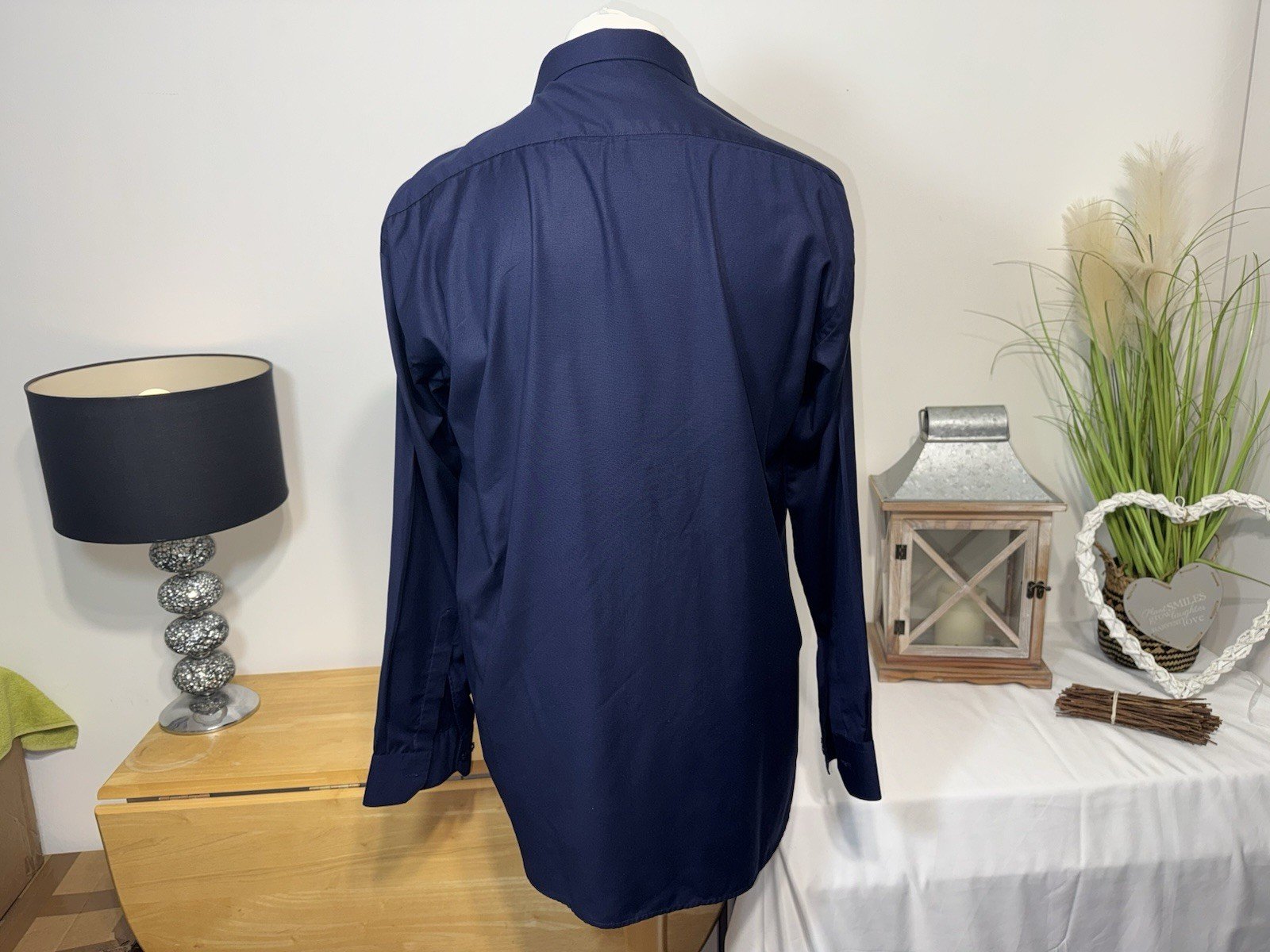 Navy Blue Long Sleeve Shirt With Pocket Size L