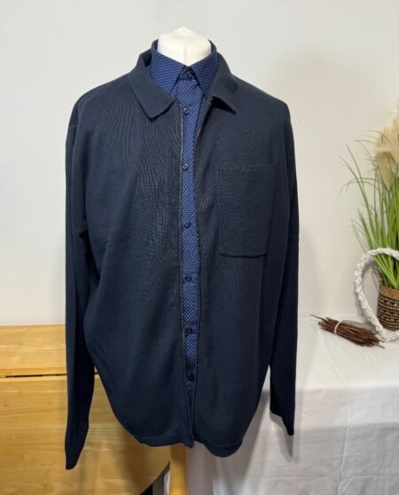 Navy Rib Knit Shacket Size 2XL