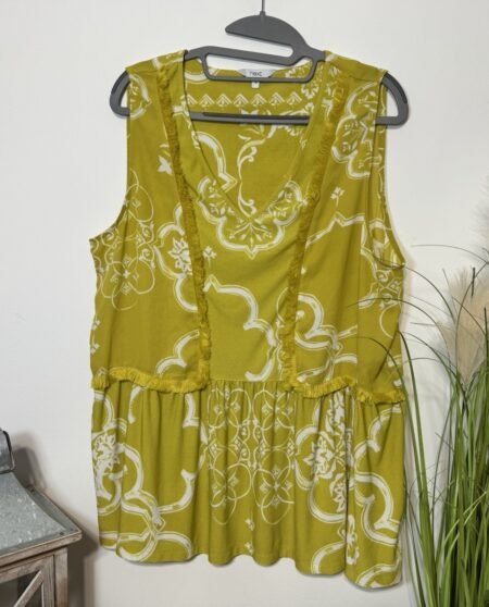 Next Lime Green Frill Hem Sleeveless Tunic Size 18