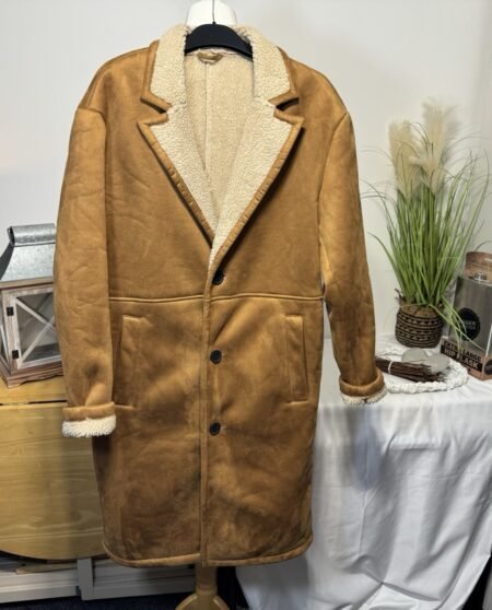 Only & Sons Royce Shearling Faux Suede Coat Size M
