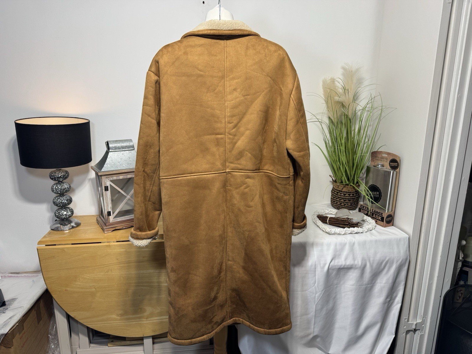 Only & Sons Royce Shearling Faux Suede Coat Size M