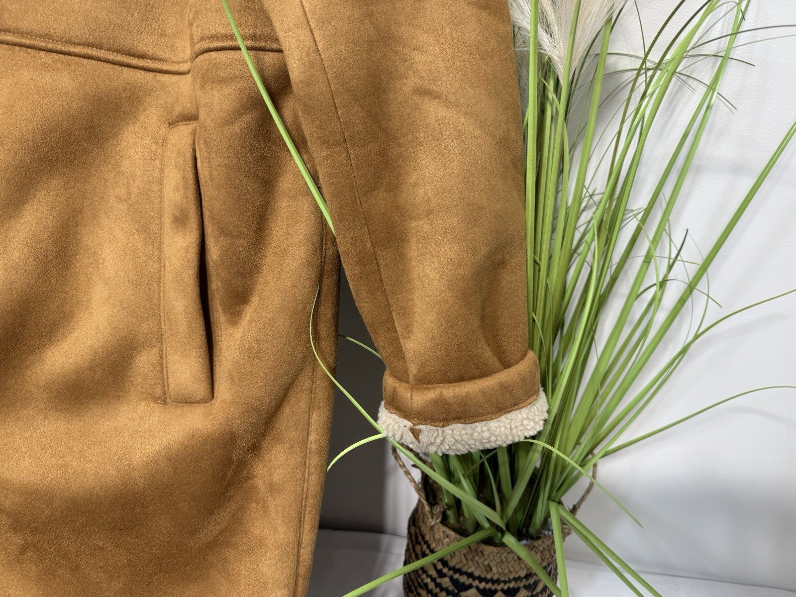 Only & Sons Royce Shearling Faux Suede Coat Size M