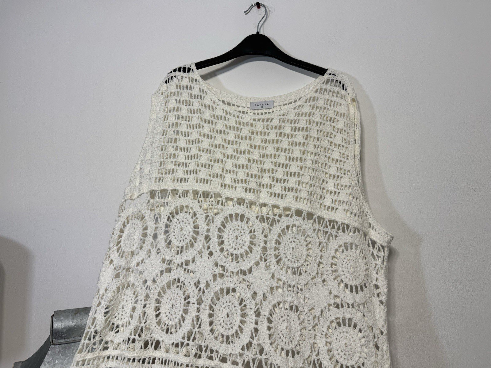 Papaya Beautiful Ivory Crochet Maxi Dress Size 20