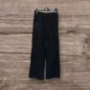 Quiz Black Peach Skin Straight Leg Cargo Trousers Elasticated BackWaist Size 10