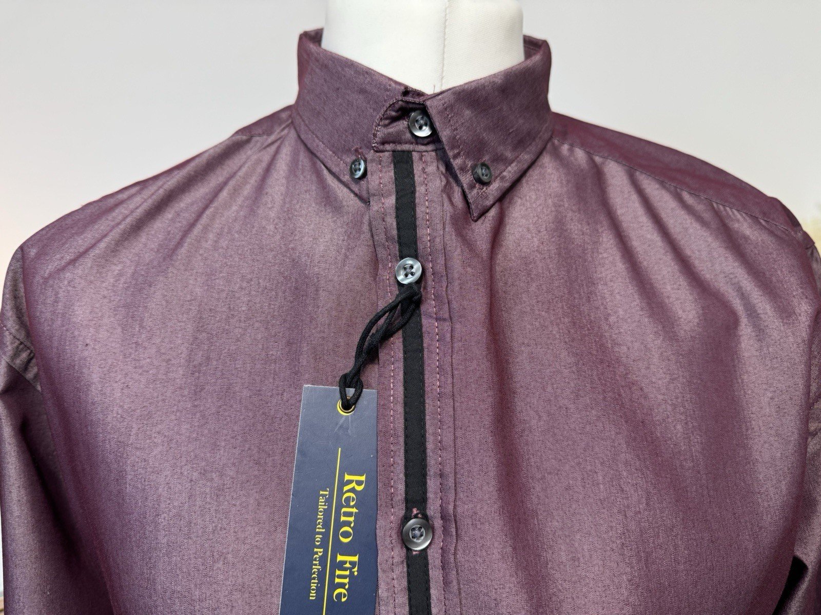 Retro Fire Purple Piped Tonic Shirt Size XL
