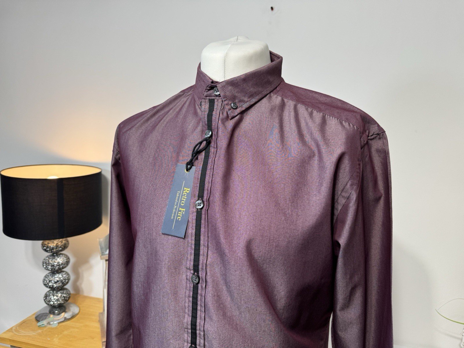 Retro Fire Purple Piped Tonic Shirt Size XL