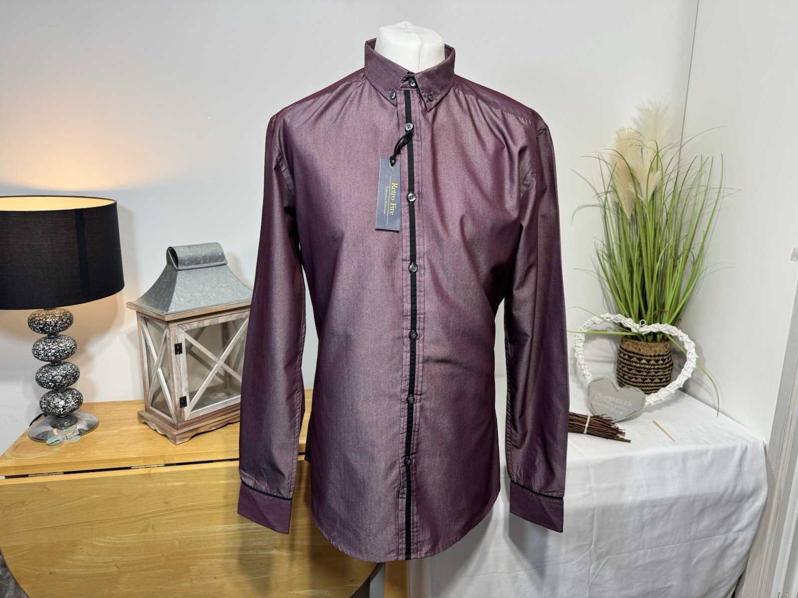 Retro Fire Purple Piped Tonic Shirt Size XL