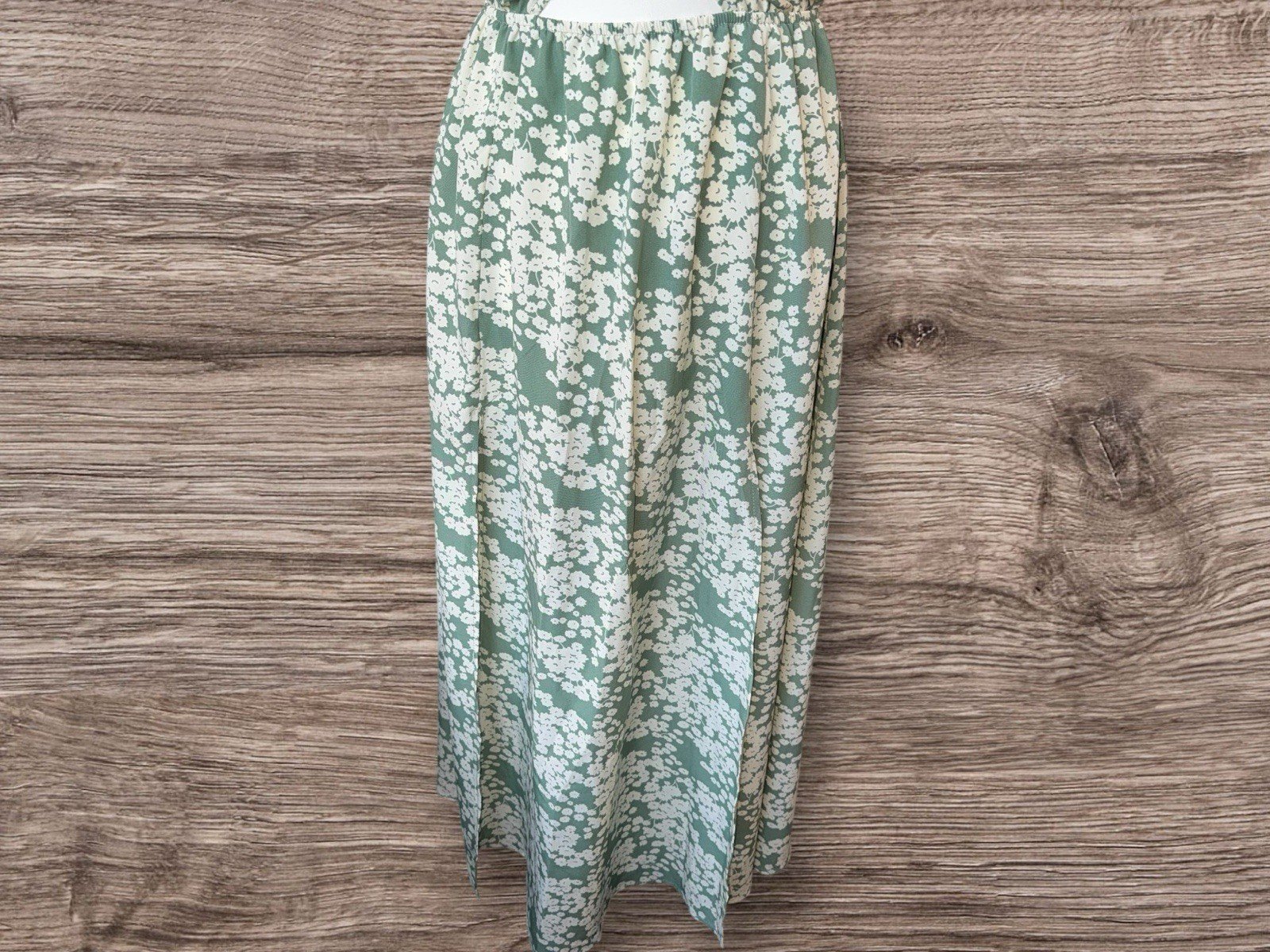 Sage Floral Halter Maxi Dress Front Thigh Splits Size 8