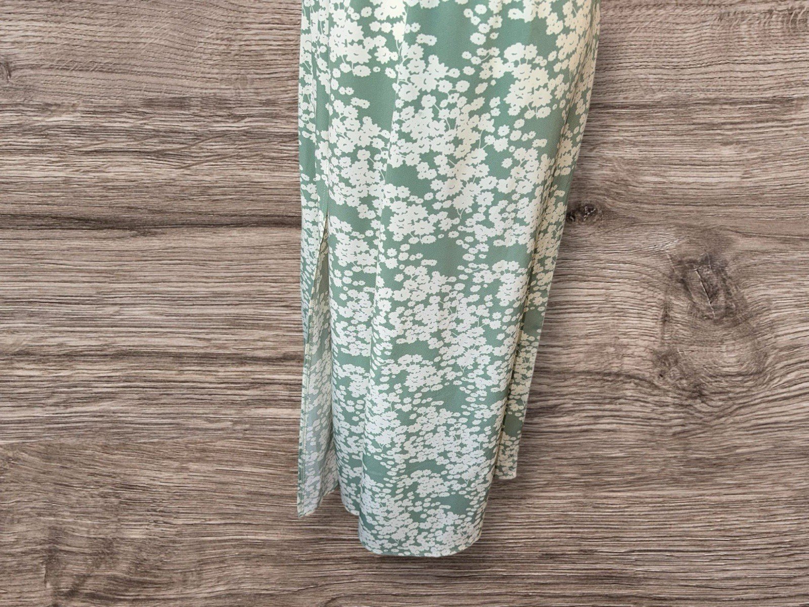 Sage Floral Halter Maxi Dress Front Thigh Splits Size 8