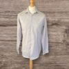 Silver Grey Woven Cotton Regular Fit Shirt Tailored Back Long Sleeve Neck 16.5