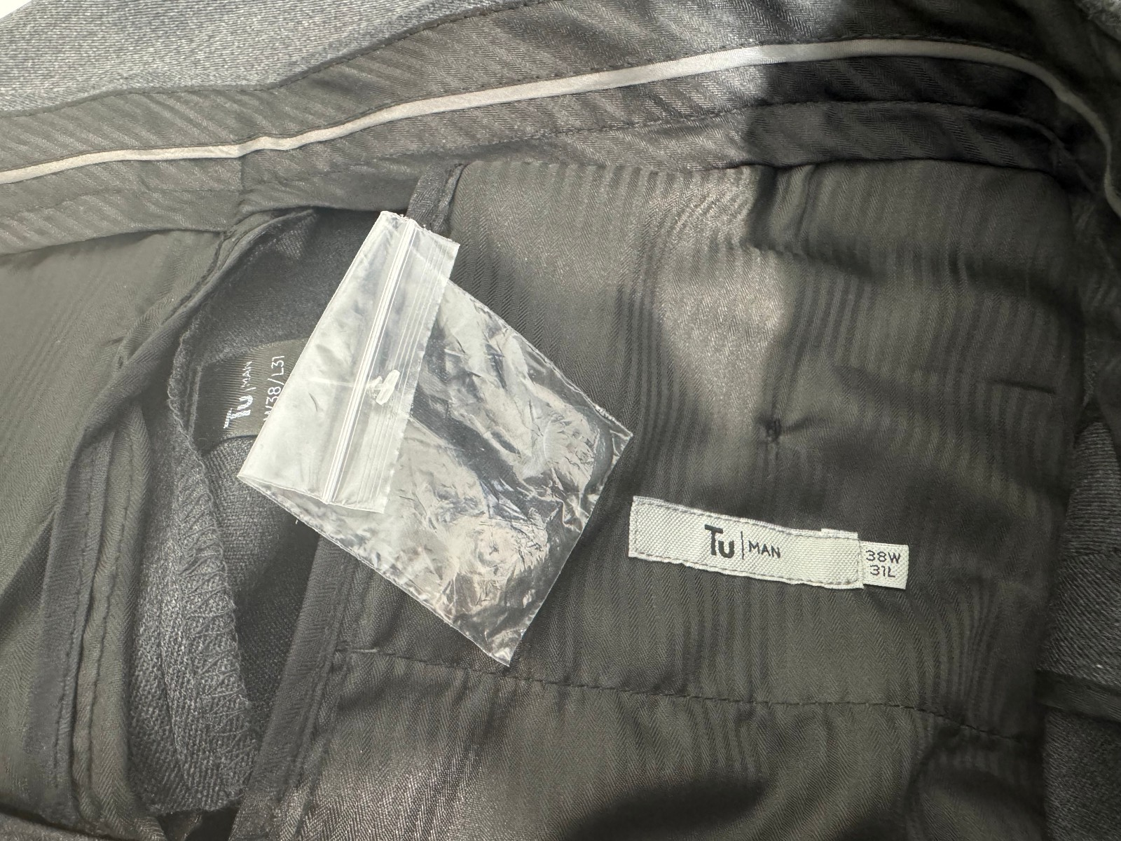 Tu Man Grey Woven Dress Trousers W38 L31