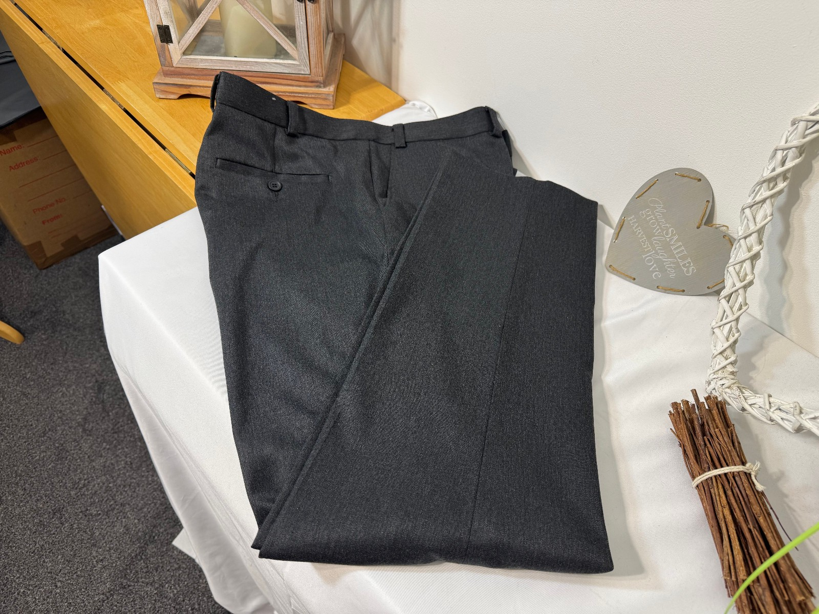 Tu Man Grey Woven Dress Trousers W38 L31