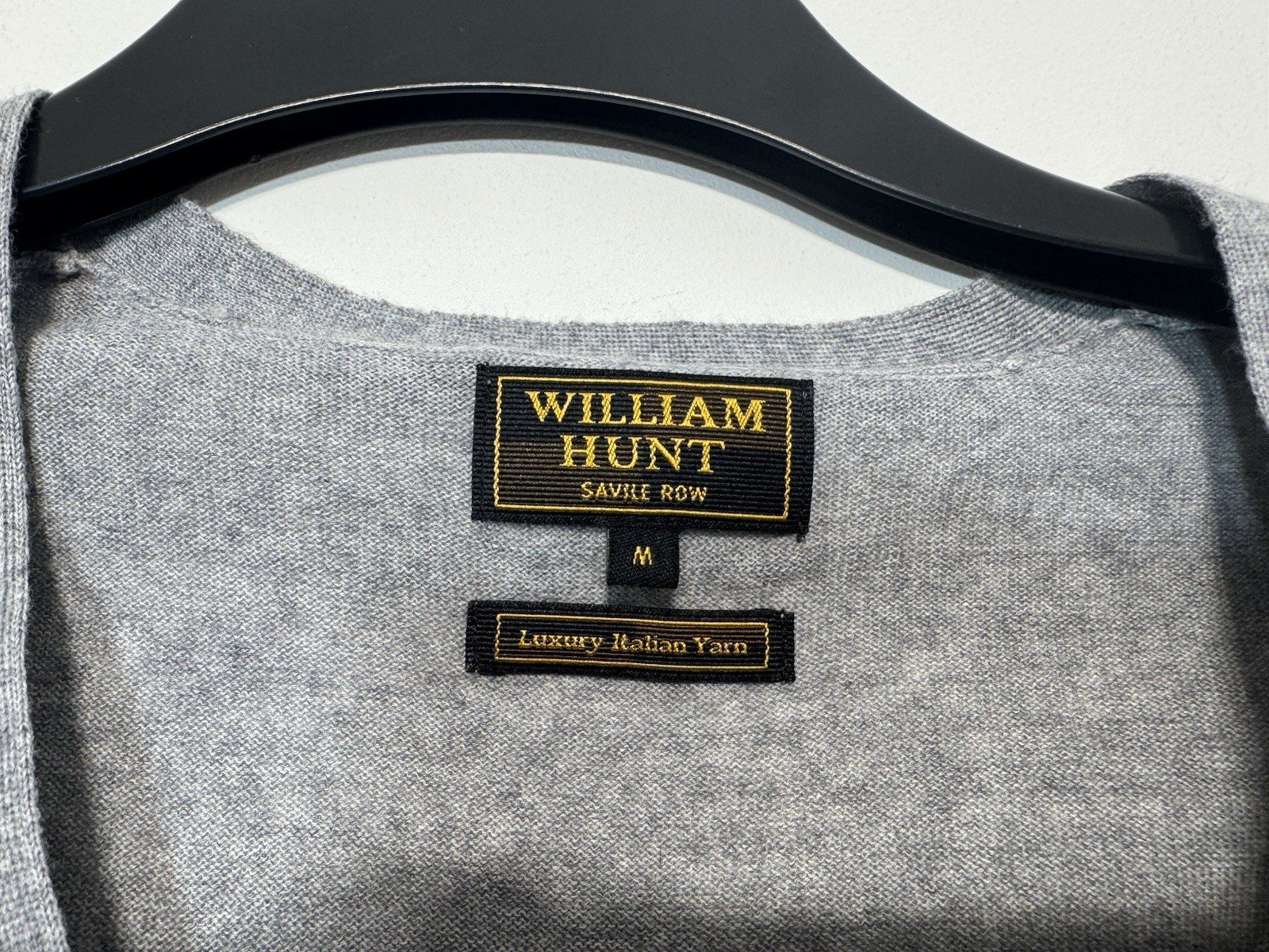 William Hunt Saville Row Luxury Italian Yarn Wool Blend Fine Knit Waistcoat M