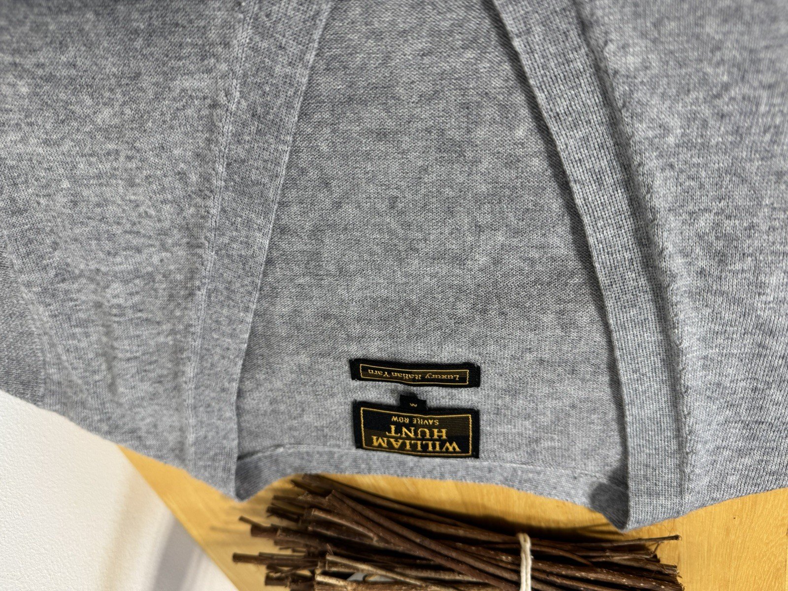 William Hunt Saville Row Luxury Italian Yarn Wool Blend Fine Knit Waistcoat M