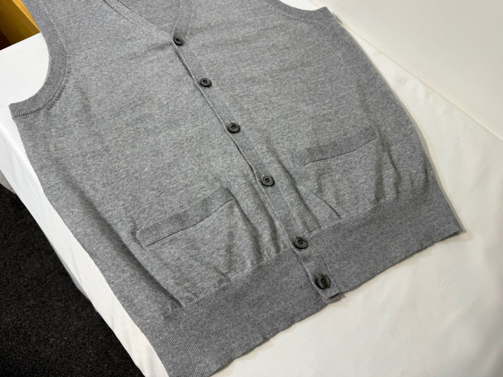 William Hunt Saville Row Luxury Italian Yarn Wool Blend Fine Knit Waistcoat M