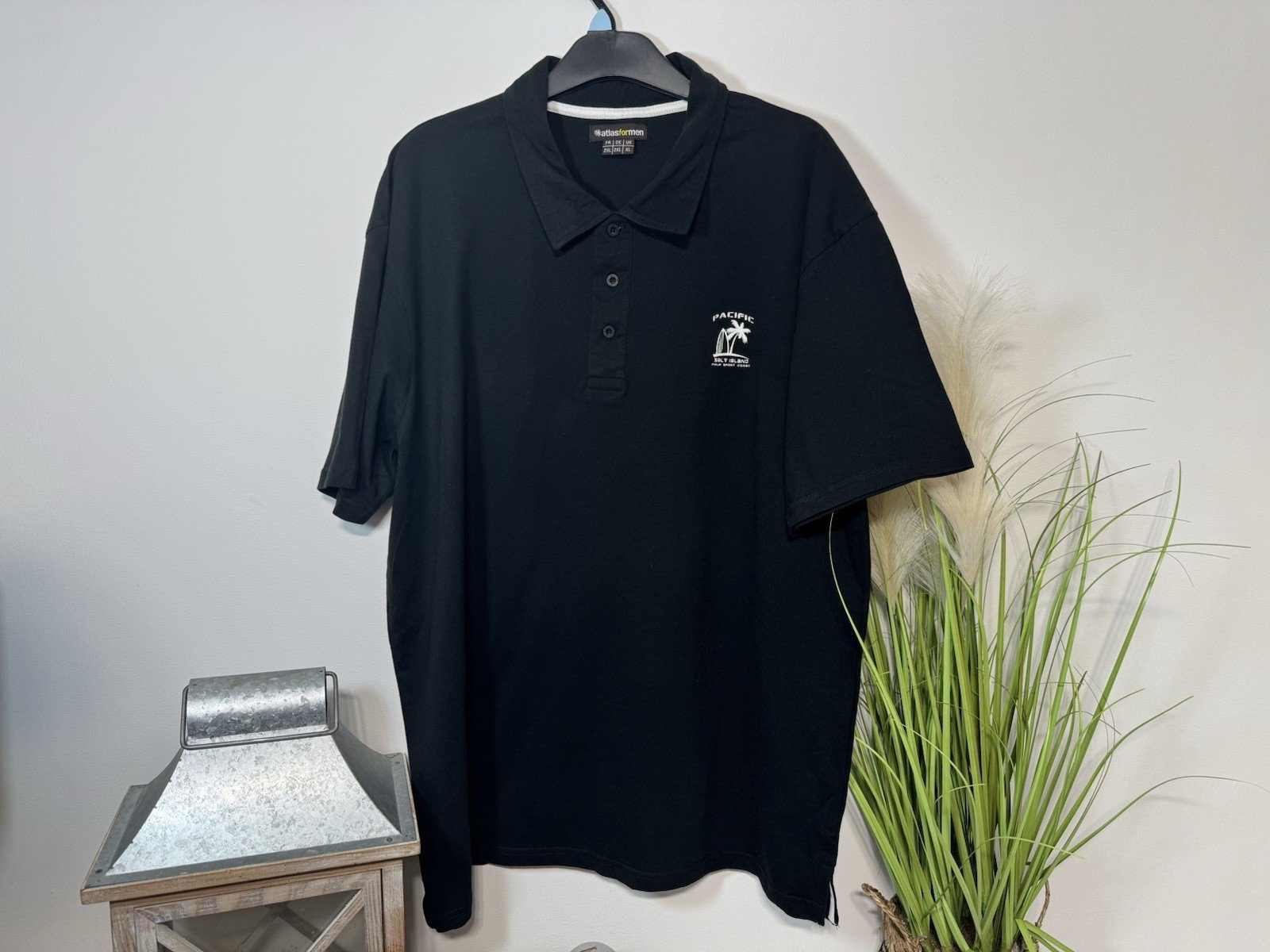 Atlas Graphic Cotton Short Sleeve Polo Shirt Size 2XL