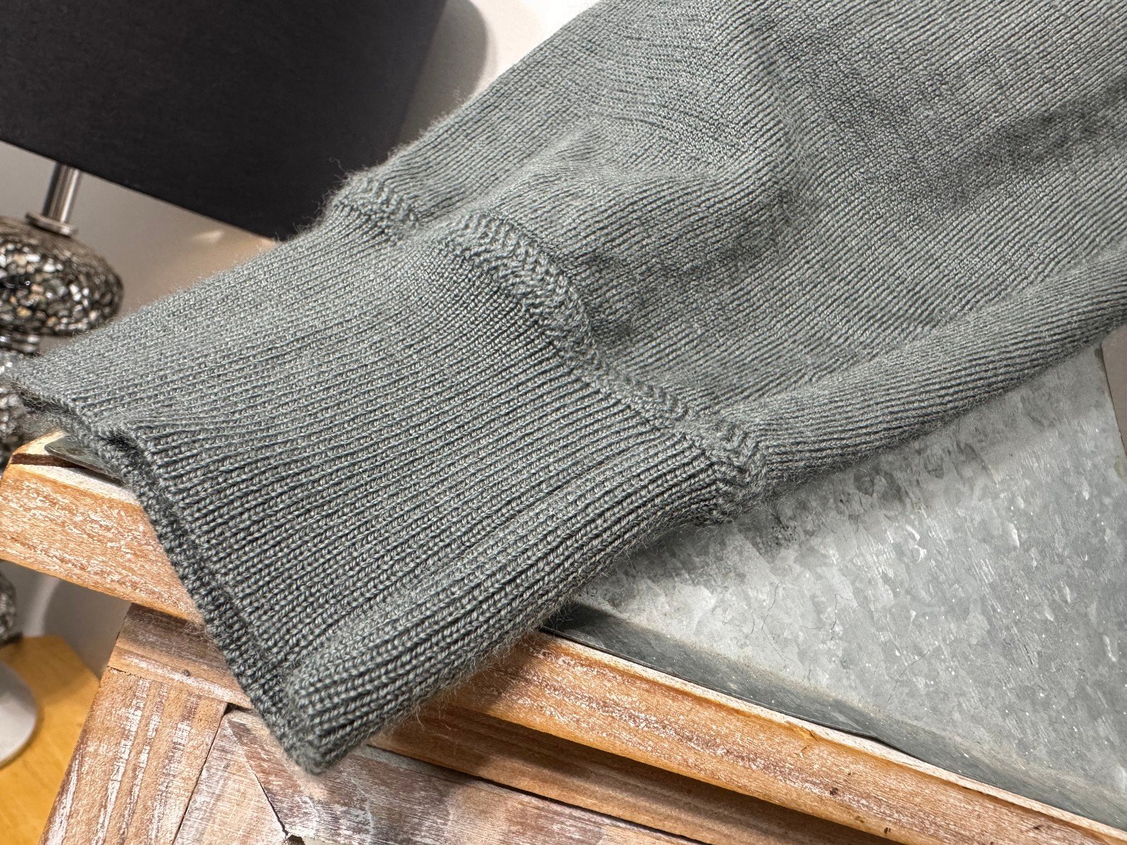 Autograph Sage 1/4 Zip Extra Fine Merion Wool Jumper Size XL