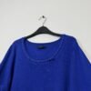 BHS Azure Blue Scoop Neck Tight Knit Bow Neck Detail Size 20