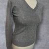 Beauty Women Marl Grey V Neck Jumper Sequin Front Size S/M