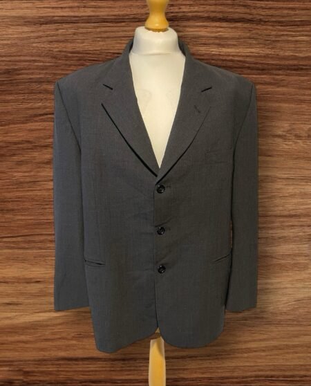 Black Blazer/jacket Button Cuffed Split Back Pockets Collar Button Thru Size 46s