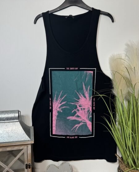 Black Graphic Sleeveless Vest Size S