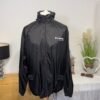 Black Graphic lining Coated Hidden Hood Jacket Size XL
