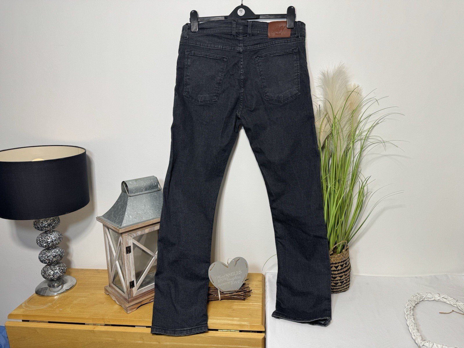 Black Slim Fit Button Close Jeans W34 L30