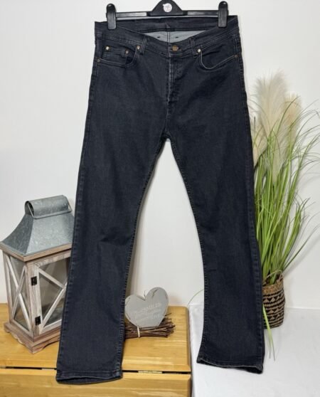 Black Slim Fit Button Close Jeans W34 L30