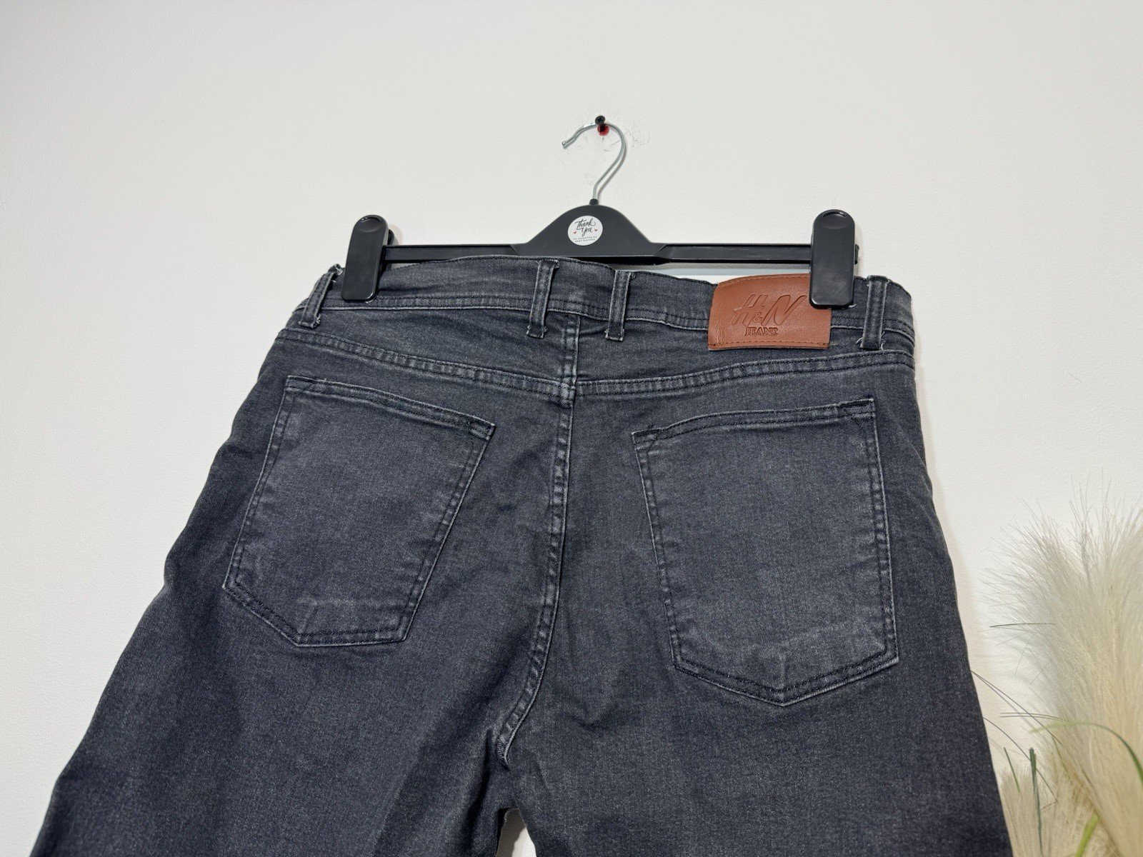 Black Slim Fit Button Close Jeans W34 L30