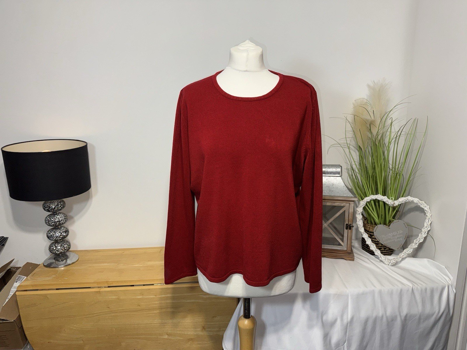 Bonmarche Redcurrant Acrylic Tight Knit Jumper Size L