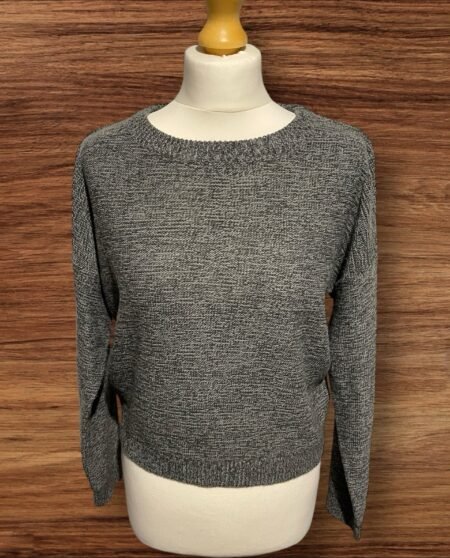 Brave Soul Grey Fleck Jumper Round Neck Long Sleeve Size S