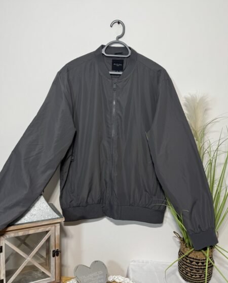 Brave Soul Sanjay Size XL Grey Lined Bomber Jacket