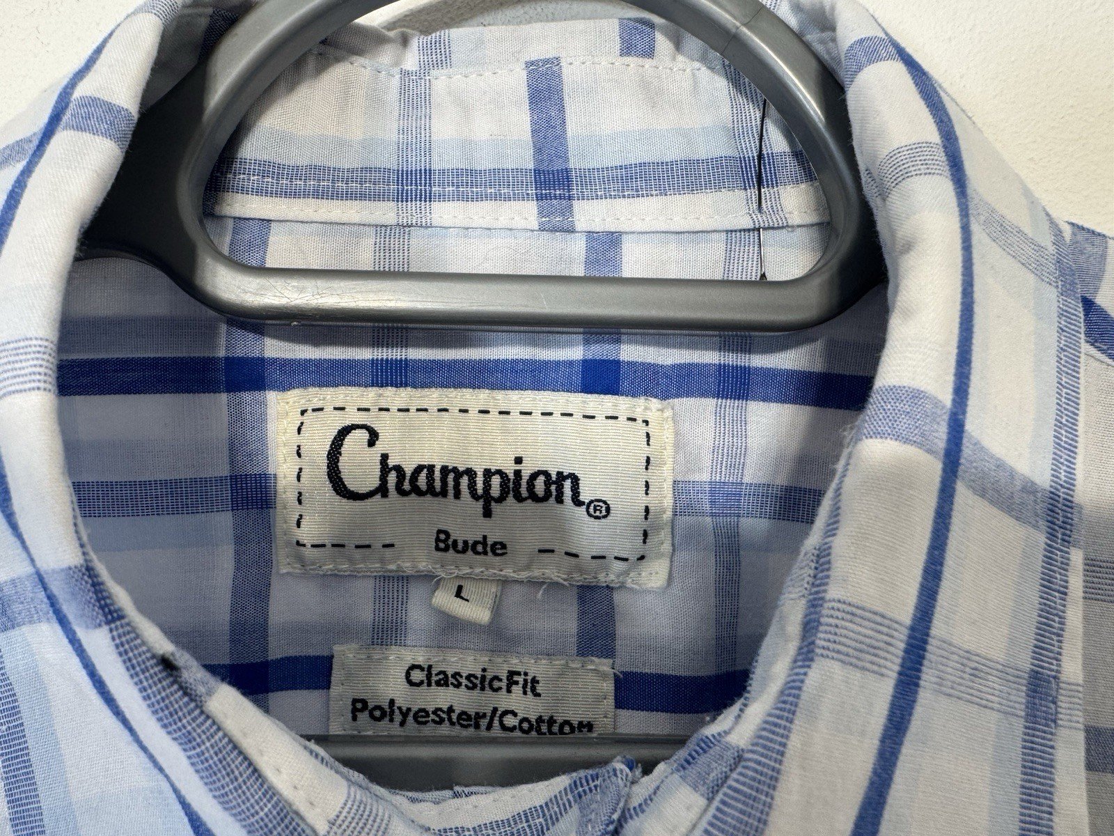 Champion Bude Check Classic Fit Short Sleeve Shirt Size L