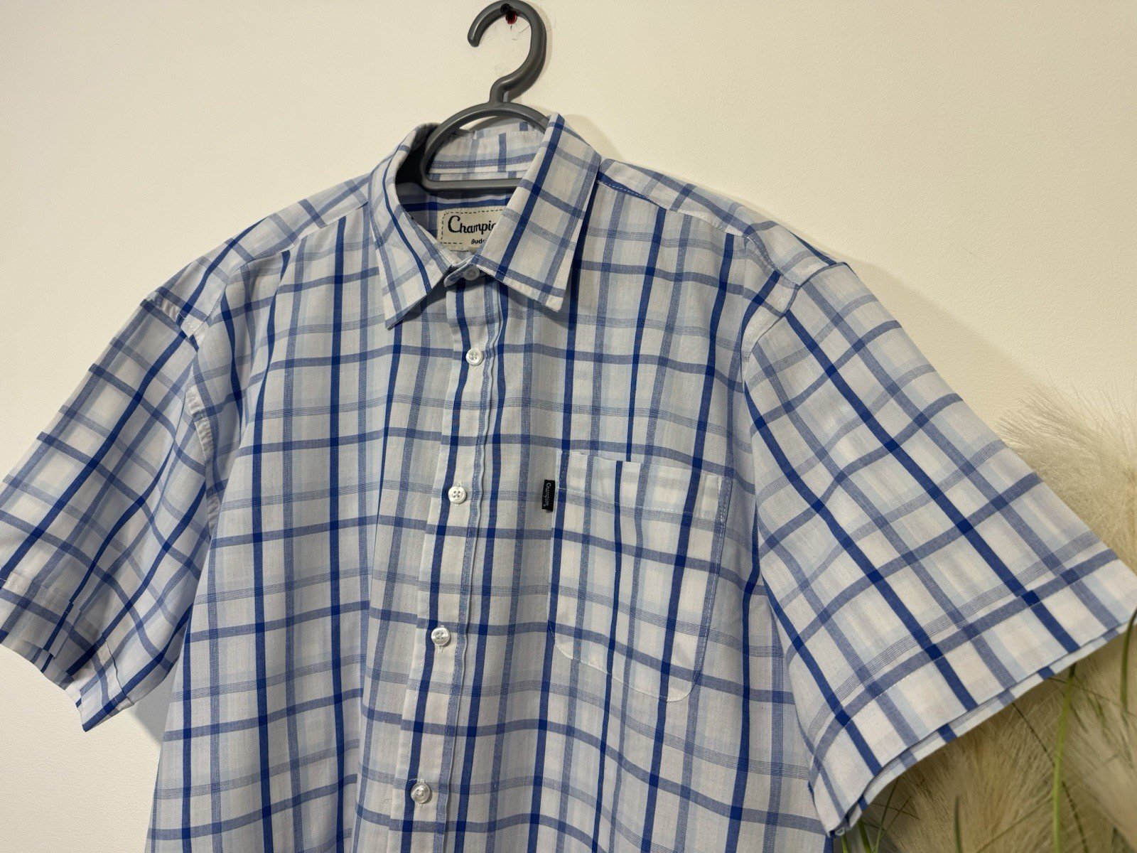 Champion Bude Check Classic Fit Short Sleeve Shirt Size L