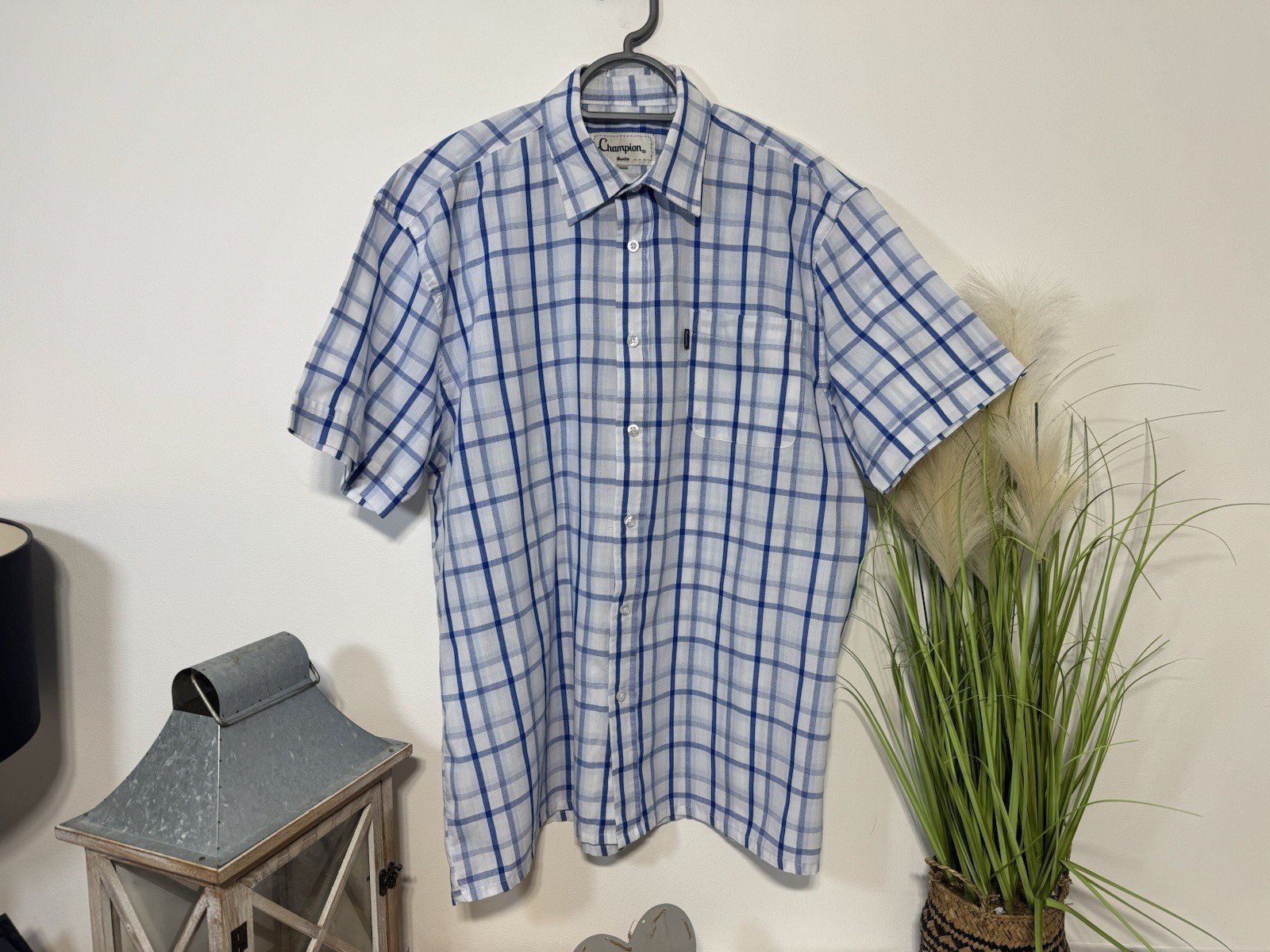 Champion Bude Check Classic Fit Short Sleeve Shirt Size L